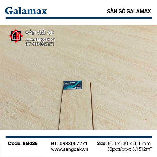Sàn Gỗ Công Nghiệp TQ Galamax 8.3mm BG228